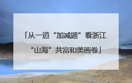从一道“加减题”看浙江“山海”共富和美画卷