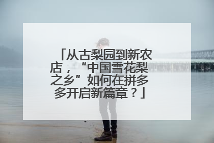 从古梨园到新农店，“中国雪花梨之乡”如何在拼多多开启新篇章？