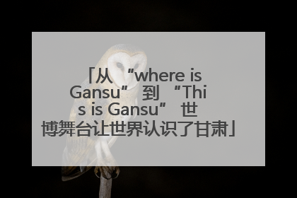 从 “where is Gansu” 到 “This is Gansu” 世博舞台让世界认识了甘肃