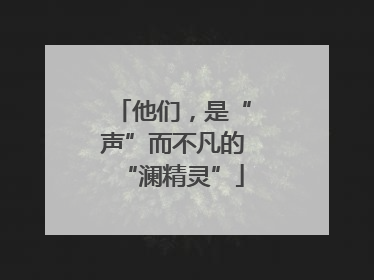 他们，是“声”而不凡的“澜精灵”