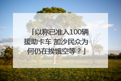 以称已准入100辆援助卡车 加沙民众为何仍在挨饿空等？