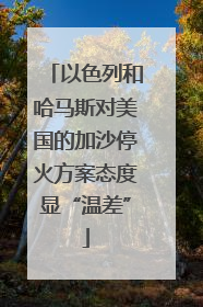 以色列和哈马斯对美国的加沙停火方案态度显“温差”