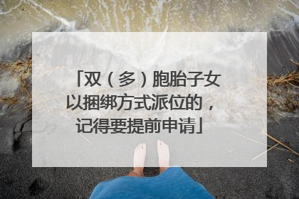 双（多）胞胎子女以捆绑方式派位的，记得要提前申请