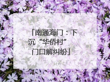南通海门：下沉“华侨村” 门口解纠纷