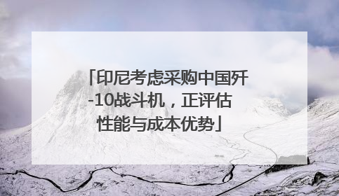 印尼考虑采购中国歼-10战斗机，正评估性能与成本优势