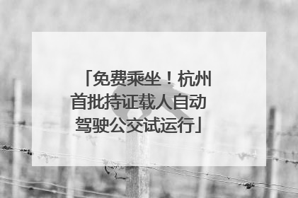 免费乘坐！杭州首批持证载人自动驾驶公交试运行