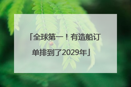 全球第一！有造船订单排到了2029年