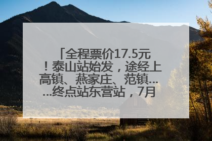 全程票价17.5元！泰山站始发，途经上高镇、燕家庄、范镇……终点站东营站，7月1日开通！