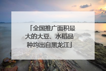 全国推广面积最大的大豆、水稻品种均出自黑龙江