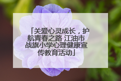 关爱心灵成长，护航青春之路 江油市战旗小学心理健康宣传教育活动