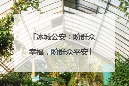 冰城公安：盼群众幸福，盼群众平安