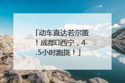动车直达若尔盖！成都⇄西宁，4.5小时跑拢！