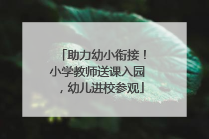 助力幼小衔接！小学教师送课入园，幼儿进校参观