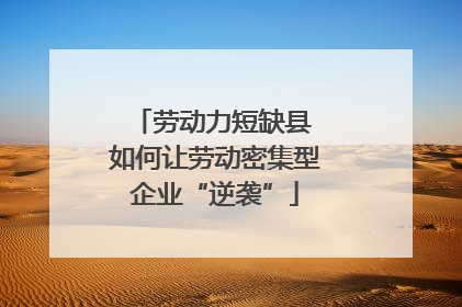 劳动力短缺县 如何让劳动密集型企业“逆袭”