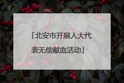 北安市开展人大代表无偿献血活动