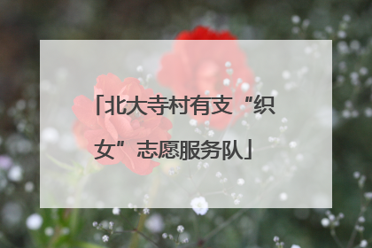 北大寺村有支“织女”志愿服务队