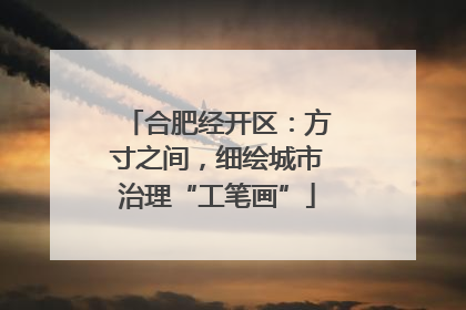 合肥经开区：方寸之间，细绘城市治理“工笔画”