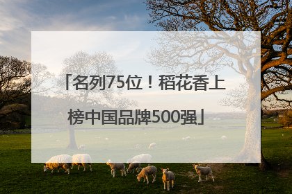 名列75位！稻花香上榜中国品牌500强