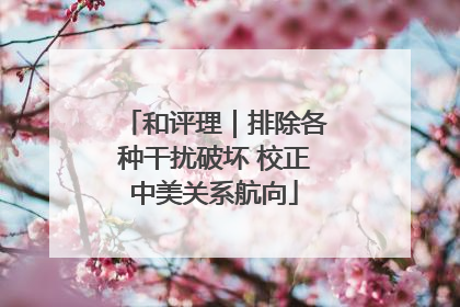 和评理｜排除各种干扰破坏 校正中美关系航向