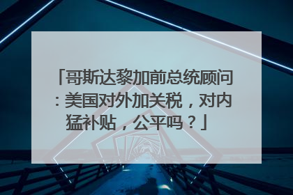 哥斯达黎加前总统顾问：美国对外加关税，对内猛补贴，公平吗？