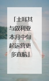 土耳其与叙利亚本月中旬起运营更多直航