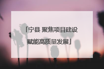 宁县 聚焦项目建设 赋能高质量发展
