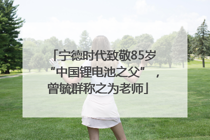 宁德时代致敬85岁“中国锂电池之父”，曾毓群称之为老师