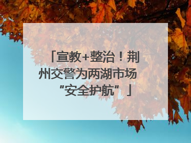 宣教+整治！荆州交警为两湖市场“安全护航”