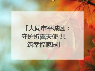 大同市平城区：守护折翼天使 共筑幸福家园