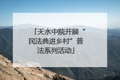 天水中院开展“民法典进乡村”普法系列活动