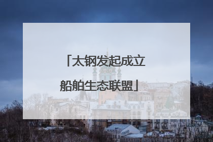太钢发起成立船舶生态联盟