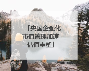 央国企强化市值管理加速估值重塑