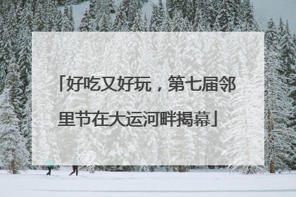 好吃又好玩，第七届邻里节在大运河畔揭幕
