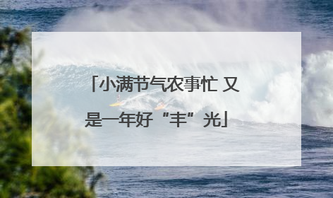 小满节气农事忙 又是一年好“丰”光