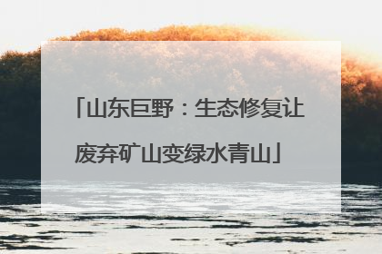 山东巨野：生态修复让废弃矿山变绿水青山