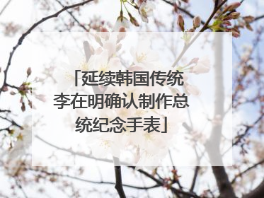 延续韩国传统 李在明确认制作总统纪念手表