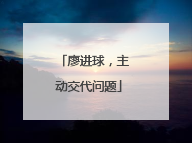 廖进球，主动交代问题