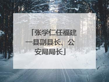 张学仁任福建一县副县长、公安局局长