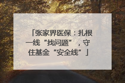 张家界医保：扎根一线“找问题”，守住基金“安全线”