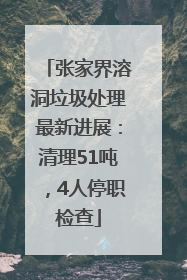 张家界溶洞垃圾处理最新进展：清理51吨，4人停职检查