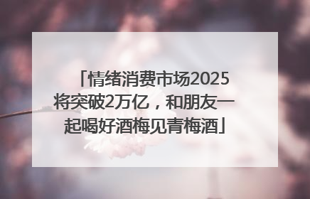 情绪消费市场2025将突破2万亿，和朋友一起喝好酒梅见青梅酒