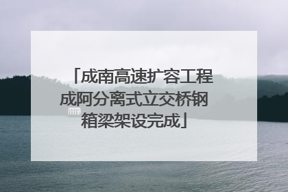 成南高速扩容工程成阿分离式立交桥钢箱梁架设完成