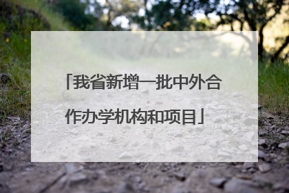 我省新增一批中外合作办学机构和项目