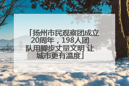 扬州市民观察团成立20周年，198人团队用脚步丈量文明 让城市更有温度