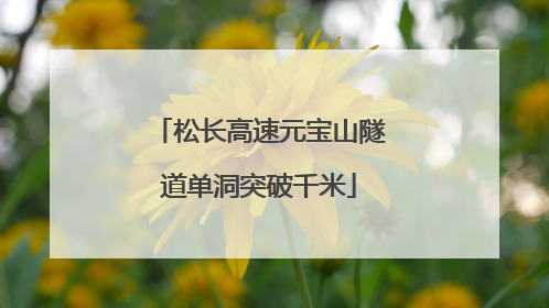 松长高速元宝山隧道单洞突破千米