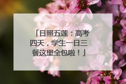 日照五莲：高考四天，学生一日三餐这里全包啦！