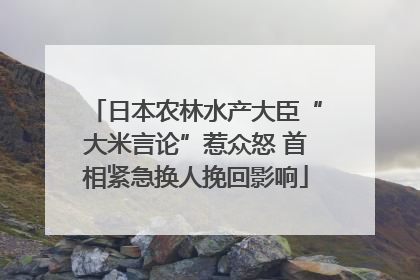 日本农林水产大臣“大米言论”惹众怒 首相紧急换人挽回影响