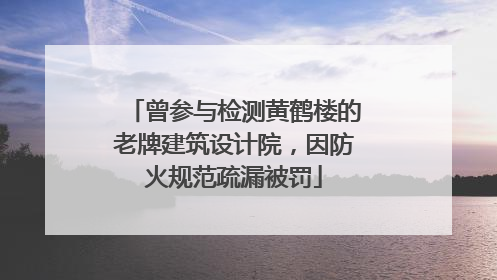 曾参与检测黄鹤楼的老牌建筑设计院，因防火规范疏漏被罚