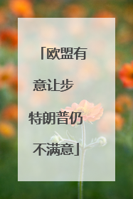 欧盟有意让步 特朗普仍不满意