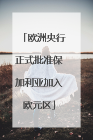 欧洲央行正式批准保加利亚加入欧元区